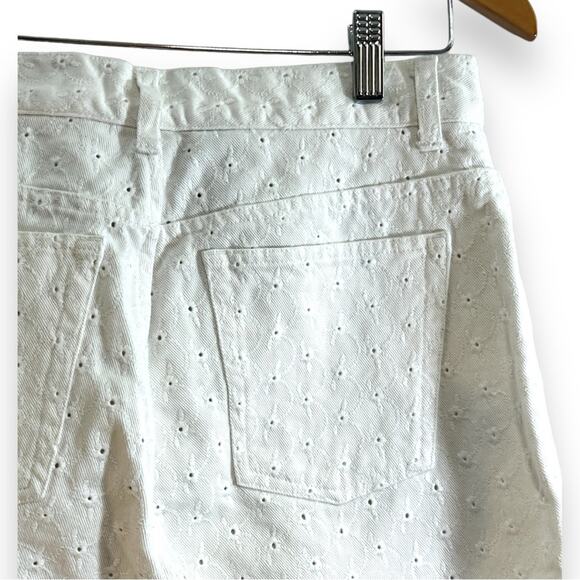 LAUREN JEANS CO. RALPH LAUREN white eyelot cotton crop jeans SZ 6 - Picture 7 of 15